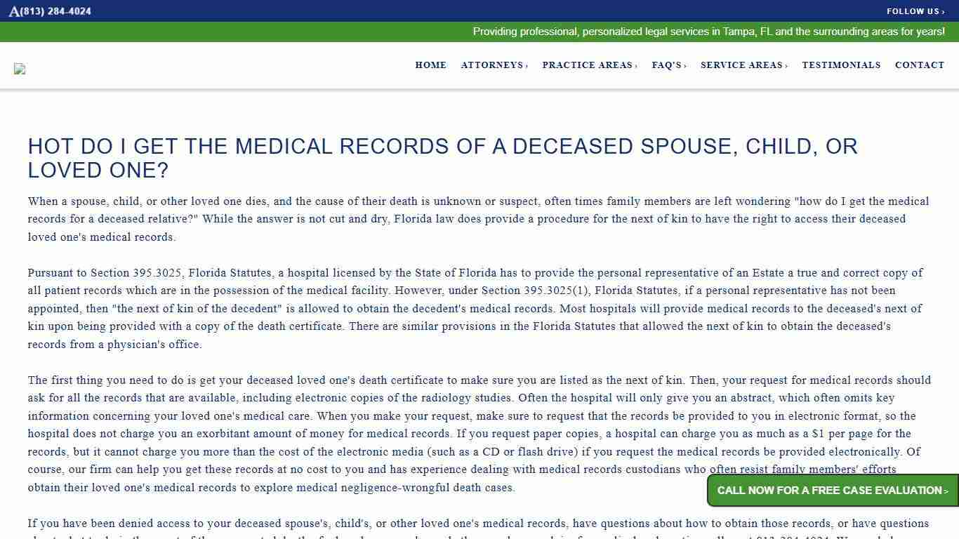 Get the medical records for a deceased spouse, child or loved one | McBreen & Nowak, P.A.