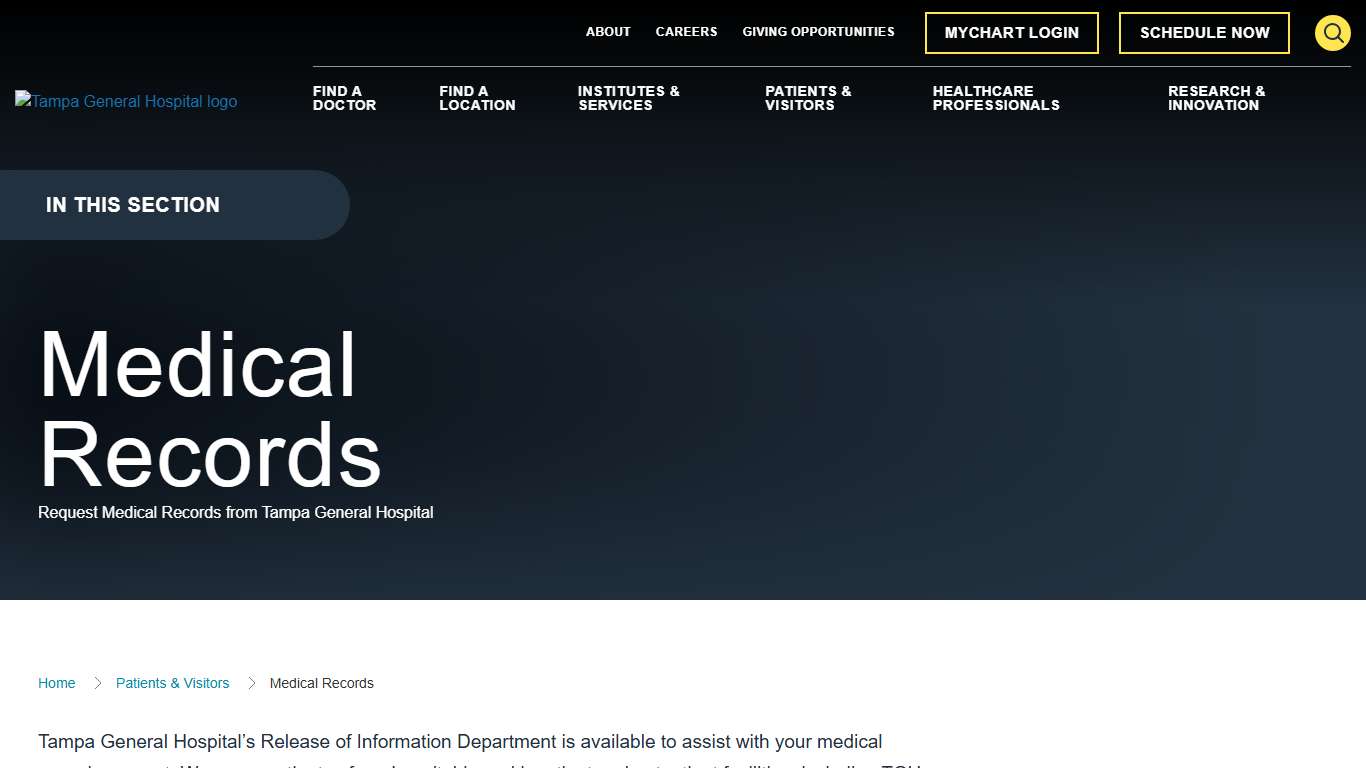 Medical Records | Tampa General Hospital